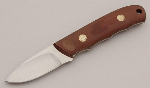 Dozier - Arkansas Made Personal Utility with Brown Micarta Scales handle material - Obverse Side - Item #KLC15875
