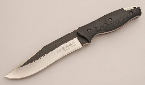 Sog Knives FG01-L San-Mai with GRN Scales handle material - Obverse Side - Item #KLC15882