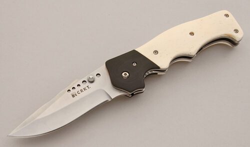 CRKT Knives 7085 Natural with White Bone Scales handle material - Obverse Side - Item #KLC15886
