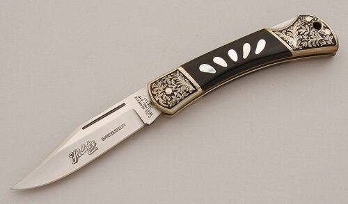 C. Jul Herbertz Folding Hunter with Buffalo Horn Scales handle material - Obverse Side - Item #KLC15890