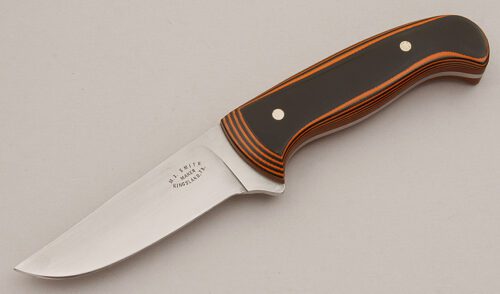M.J. (Mike) Smith Hunter with Black & Red Micarta Scales handle material - Obverse Side - Item #KLC15904