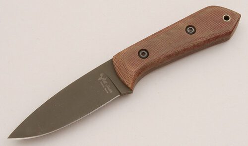 M.J. (Mike) Smith Drop Point Hunter with Canvas Micarta Scales handle material - Obverse Side - Item #KLC15905