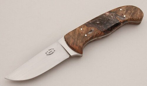M.J. (Mike) Smith Hunter with Stabilized Maple Scales handle material - Obverse Side - Item #KLC15906