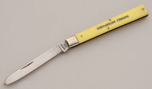 Case Cutlery 3185 Doctor's Knife with Yellow Delrin Scales handle material - Obverse Side - Item #KLC15909
