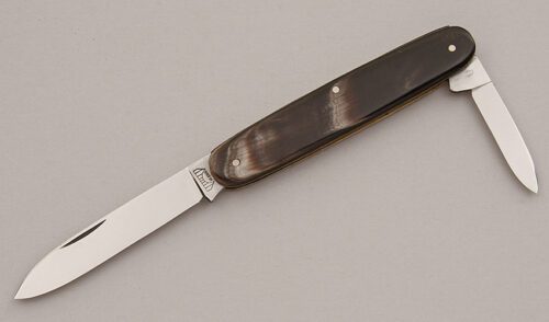Bruckmann Knives Sleeveboard Folder with Buffalo Horn Scales handle material - Obverse Side - Item #KLC15916