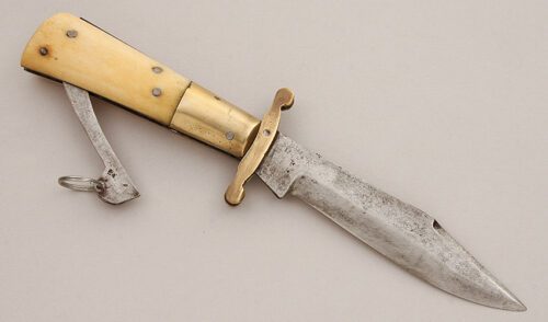 Superior Knives Sheffield Safety Folder with Smooth Natural Bone Scales handle material - Reverse Side - Item #KLC15919