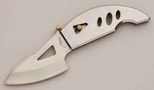 A.G. Russell City Knife with Stainless Steel Frame handle material - Obverse Side - Item #KLC15922