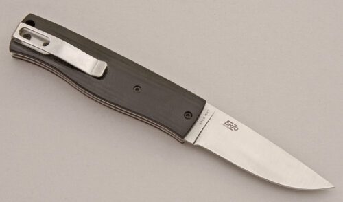 EnZo Knives PK70 Slipjoint with Smooth Black G-10 Scales handle material - Obverse Side - Item #KLC15924