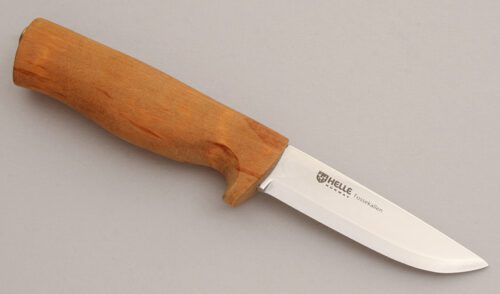 Helle Knives Fossekallen with Curly Birch Handle handle material - Obverse Side - Item #KLC15927