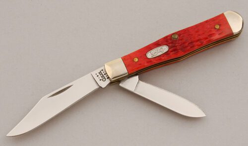 Case Cutlery 64700 Coke Bottle with Red Jigged Bone Scales handle material - Obverse Side - Item #KLC15941