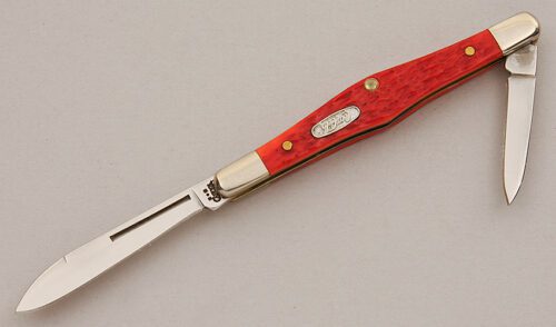 Case Cutlery 64709 Tuxedo with Red Jigged Bone Scales handle material - Obverse Side - Item #KLC15942