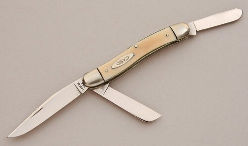 Case Cutlery 4318 Stockman with Ivory Celluloid Scales handle material - Obverse Side - Item #KLC15943