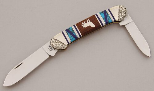 Case Cutlery Brian Yellowhorse Canoe with Desert Ironwood Scales handle material - Obverse Side - Item #KLC15946