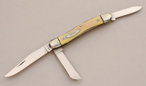 Case Cutlery 3318 Stockman with Ivory Celluloid Scales handle material - Obverse Side - Item #KLC15948