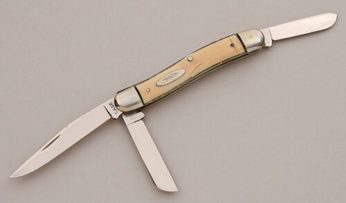 Case Cutlery 4318 Stockman with Ivory Celluloid Scales handle material - Obverse Side - Item #KLC15949