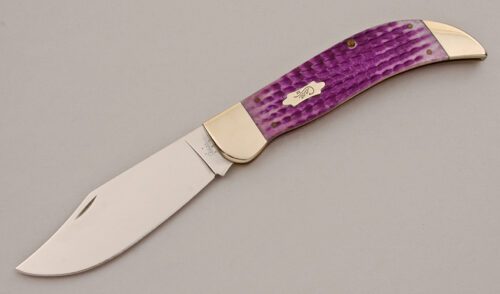 Case Cutlery 6172 Clasp Folding Hunter with Ultraviolet Jigged Bone handle material - Obverse Side - Item #KLC15956