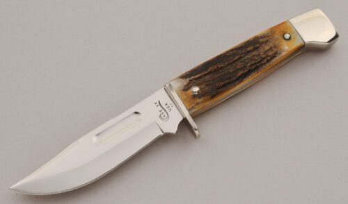 Case Cutlery 578-3 1/2 Hunter with Burnt Stag Scales handle material - Obverse Side - Item #KLC15957