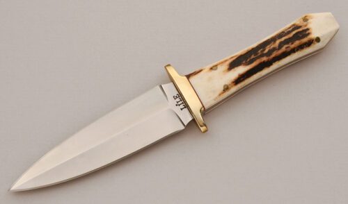 James B. "Jimmy" Lile Dagger (With Dot) with Stag Scales handle material - Obverse Side - Item #KLC15974