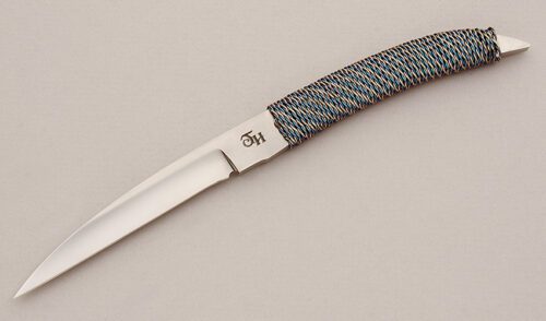 Thomas Haslinger Wharncliffe Custom with Nipbium & Silver Wire Wrap handle material - Obverse Side - Item #KLC15978
