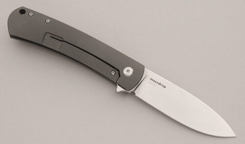 Massdrop Knives Keen with 6AL4V Titanium Frame handle material - Obverse Side - Item #KLC15993