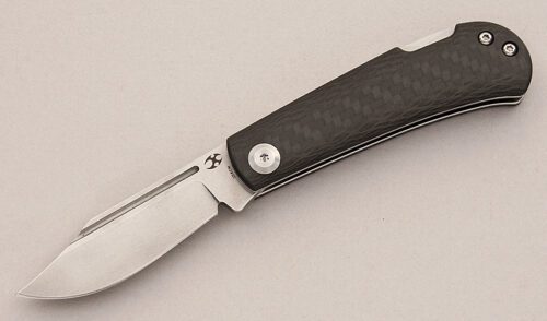 Kansept Knives Wedge Lockback with Carbon Fiber Scales handle material - Obverse Side - Item #KLC16007