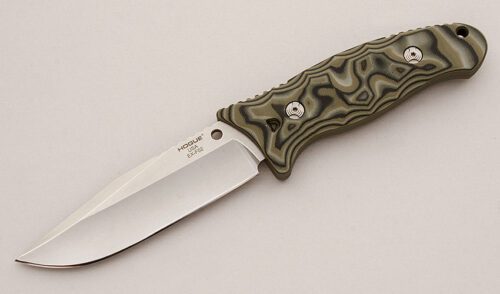 Hogue Knives EX-F02 Elishewitz Fighter with Green & Black G-10 Handle handle material - Obverse Side - Item #KLC16009