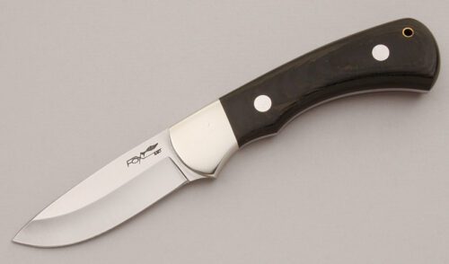 Fox Cutlery Drop Point Hunter with Black Micarta Scales handle material - Obverse Side - Item #KLC16012