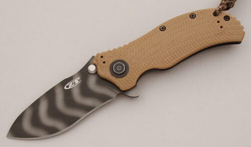 Kershaw Knives Zero Tolerance 0302 with Tan G-10/Titanium Frame handle material - Obverse Side - Item #KLC16020