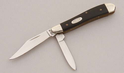 Case Cutlery 2220 Peanut with Black Delrin Scales handle material - Obverse Side - Item #KLC16022