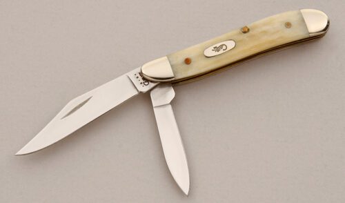 Case Cutlery 6220 Peanut with Jigged Natural Bone Scales handle material - Obverse Side - Item #KLC16029