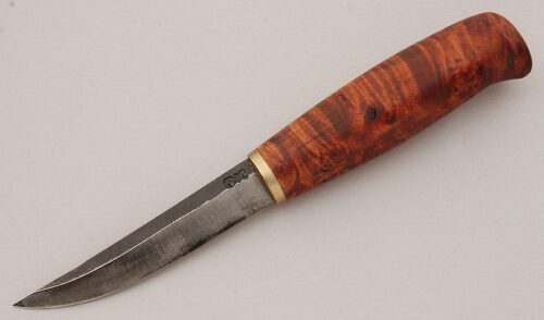 Unknown Maker Finnish Puukko with Curly Maple Handle handle material - Obverse Side - Item #KLC16033
