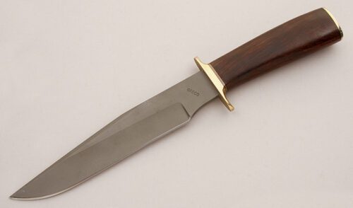 John Greco Large Fighter with Desert Ironwood Handle handle material - Obverse Side - Item #KLC16043