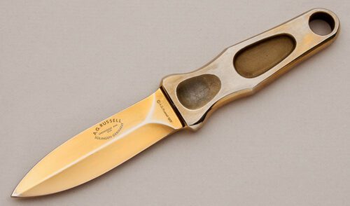 A.G. Russell Gold Sting 1A with Gold Coated Stainless Steel handle material - Obverse Side - Item #KLC16047