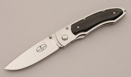 Fallkniven Knives FNP1 Linerlock with Black Micarta Scales handle material - Obverse Side - Item #KLC16056