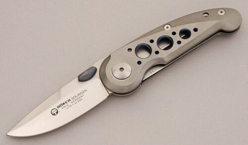 Boker Knives 2061 Limited Linerlock with Titanium Frame handle material - Obverse Side - Item #KLC16063
