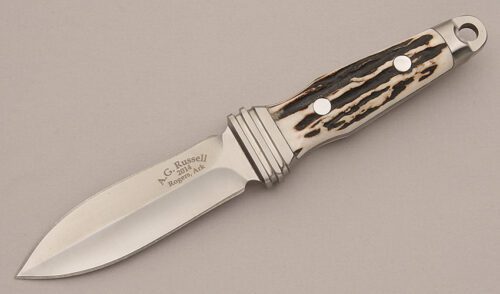A.G. Russell Sting III with Stag Scales handle material - Obverse Side - Item #KLC16069