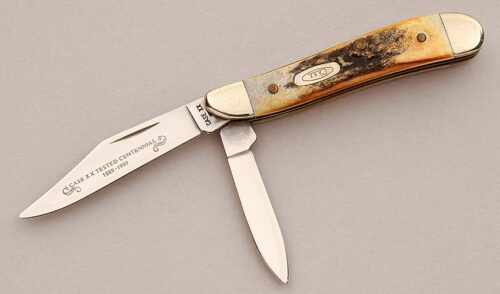 Case Cutlery 5220 Centennial Peanut Limited with Stag Scales handle material - Obverse Side - Item #KLC16091