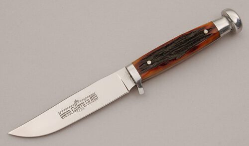 Queen Cutlery #89 Hunter with Burnt Stag Scales handle material - Obverse Side - Item #KLC16096