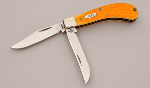 Case Cutlery TB62110 Tony Bose Saddlehorn with Persimmon Jigged Bone Scales handle material - Obverse Side - Item #KLC16097