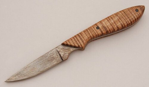 Greg Matovich Small Hunter with Curly Koa Scales handle material - Obverse Side - Item #KLC16109